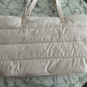 Rare Beauty Puffy Traveler Tote soft peach